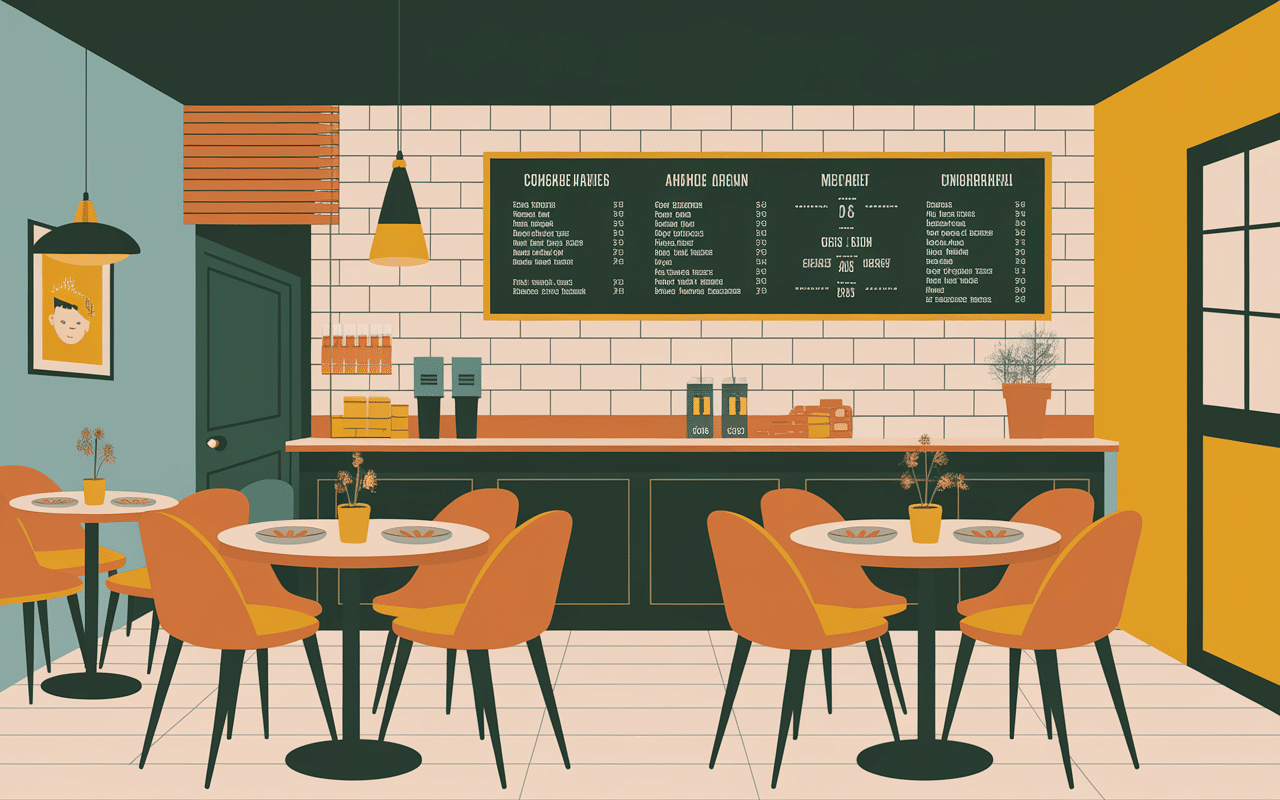 intérieur convivial bk food seyssel tables comptoir