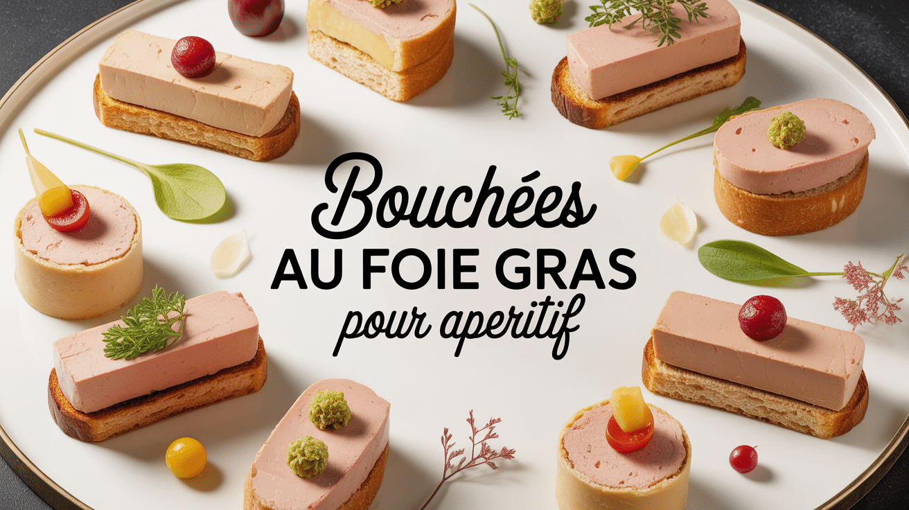 Plateau de bouchées au foie gras pour apéritif, dressage raffiné