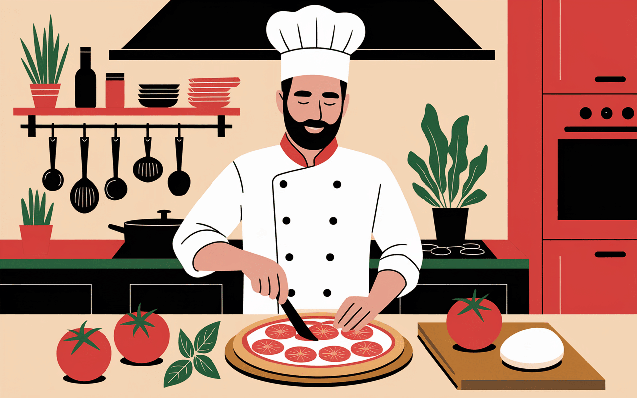 chef italien préparant pizza zucco cenon