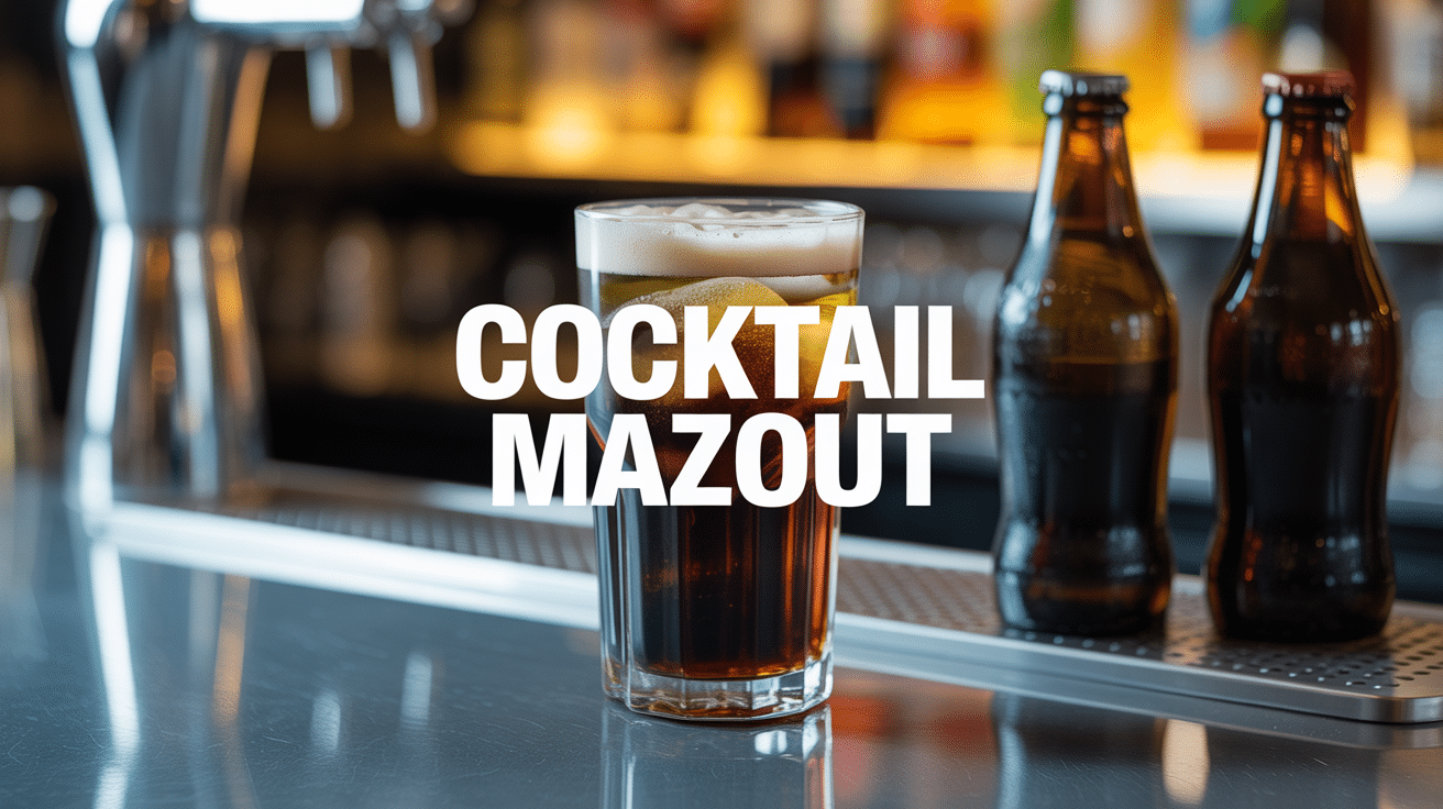 cocktail mazout dans un verre au bar