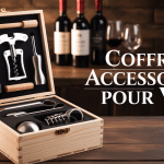 coffret accessoires pour vin boîte bois ouverte accessoires premium