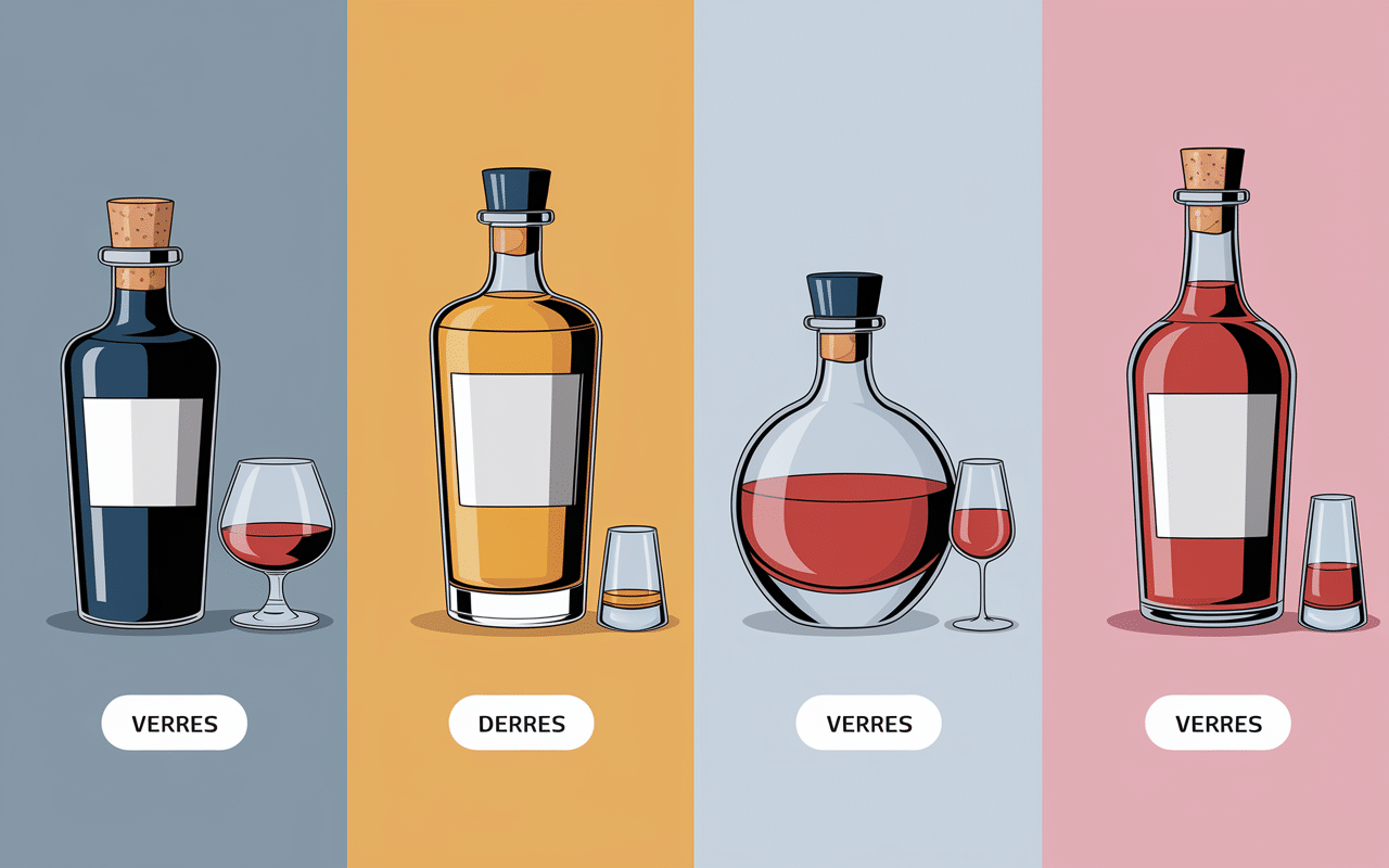 Cognac vs armagnac whisky brandy bouteilles verres comparés