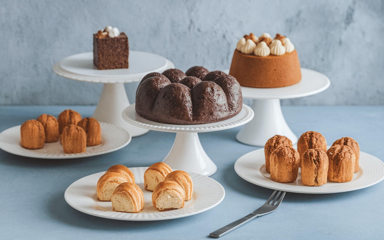 Sélection pâtisserie juif traditionnelle sur plateaux