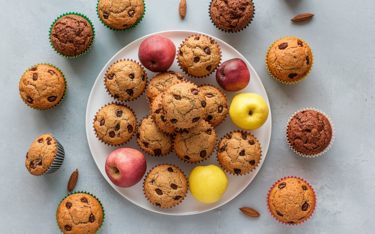 muffin compote de pomme versions raisins noix mini muffins