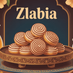 origine zlabia pâtisserie orientale sur plateau traditionnel