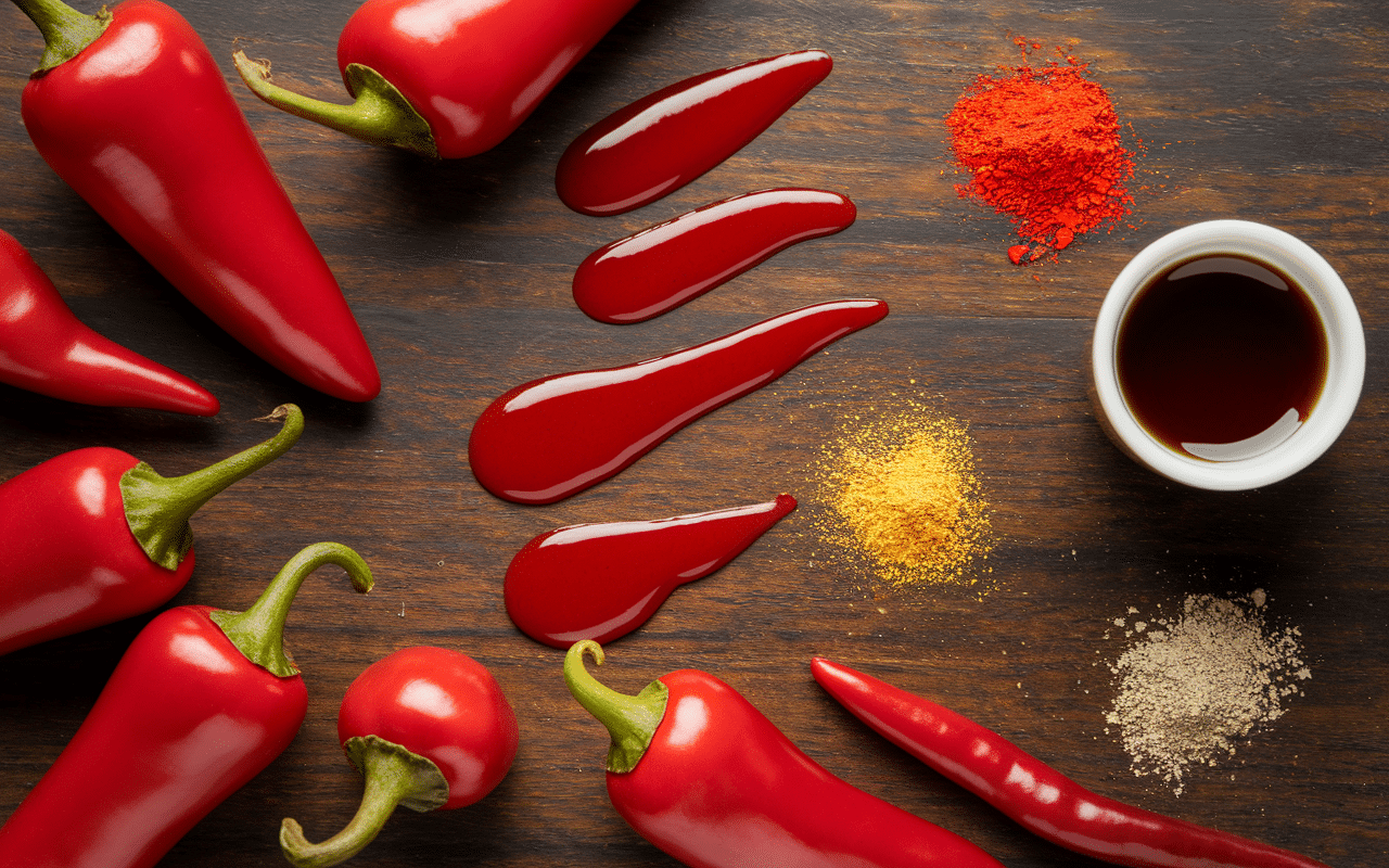 Ingrédients principaux sauce fuego piments épices vinaigre