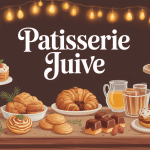 Assortiment patisserie juif sur table en bois