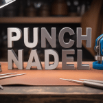 Punch nadel en acier sur établi artisanal