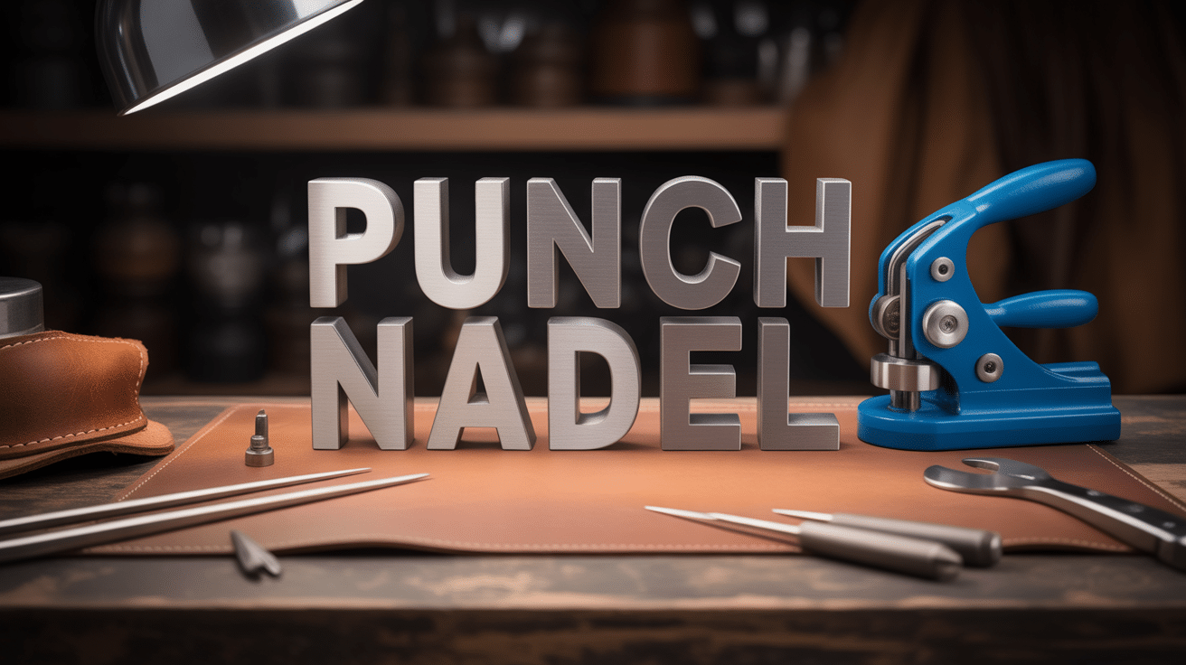 Punch nadel en acier sur établi artisanal