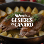recette de gésiers de canard plat doré et pommes de terre