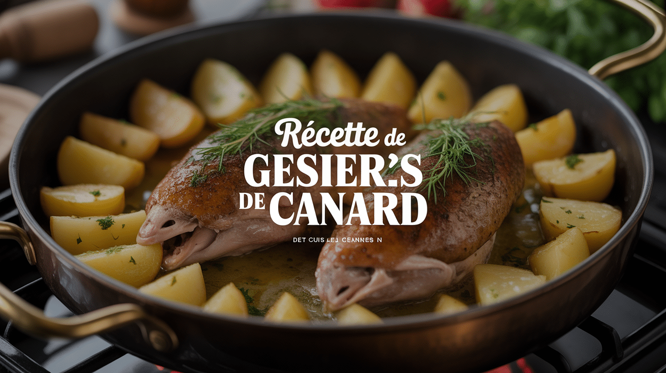recette de gésiers de canard plat doré et pommes de terre