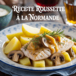 recette roussette à la normande plat sauce crémeuse pommes