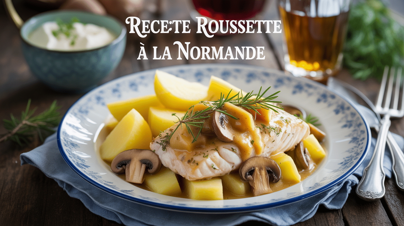 recette roussette à la normande plat sauce crémeuse pommes
