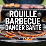 Rouille grille barbecue danger sante gros plan