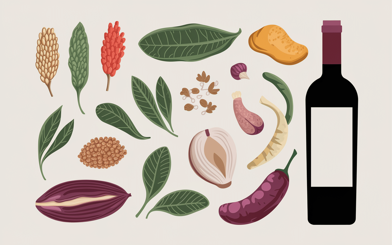 epices semoule et vin pour couscous