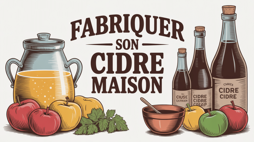 comment faire du cidre de pomme illustration cuisine rustique