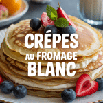 Stack crepe fromage blanc moelleuses avec fruits frais