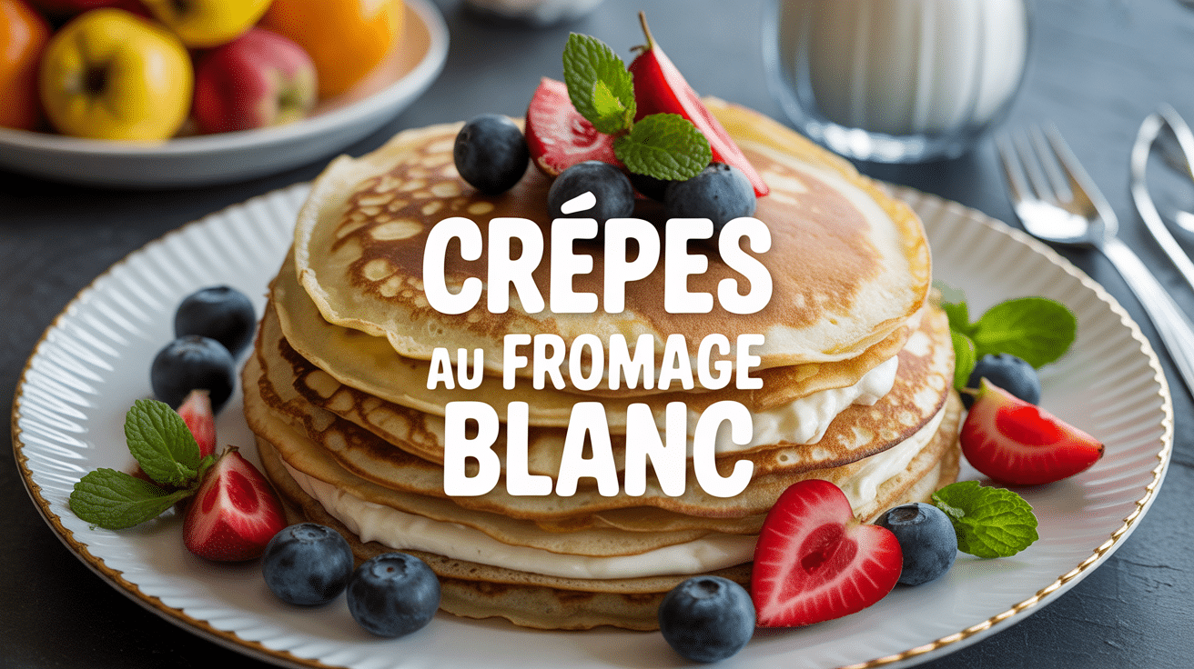 Stack crepe fromage blanc moelleuses avec fruits frais