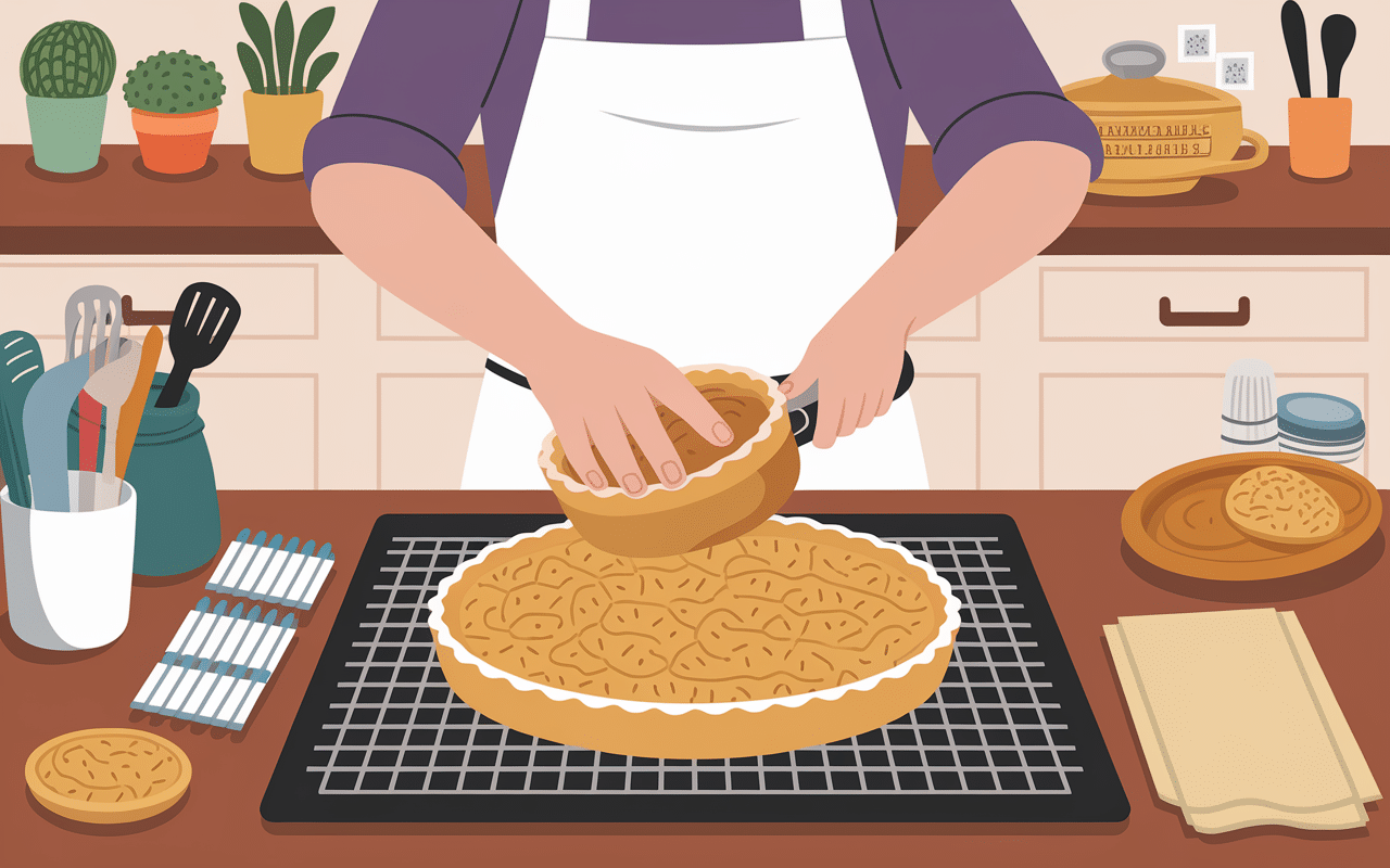 démoulage moule tartelette et ustensiles de nettoyage