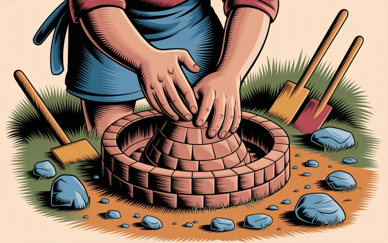 Construction artisanale d’un four palestinien