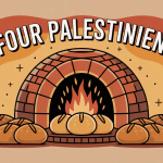 Illustration four palestinien en terre cuite avec pains