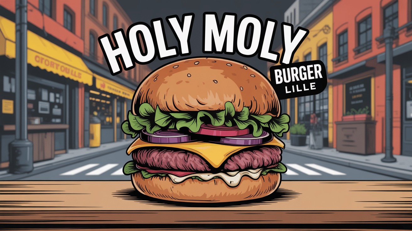 burger artisanal holy moly burger lille sur fond urbain