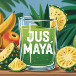 Verre jus maya frais avec ananas et cactus