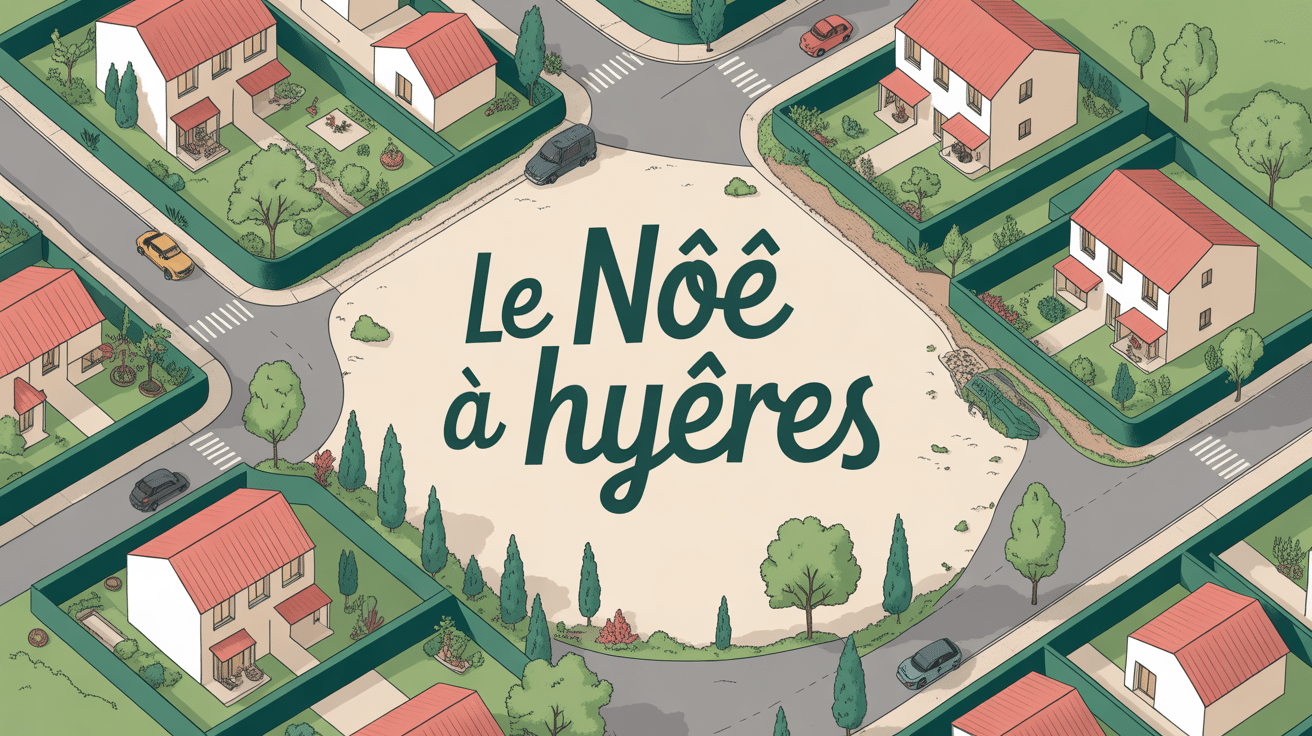 vue aerienne quartier le noe hyeres maisons espaces verts