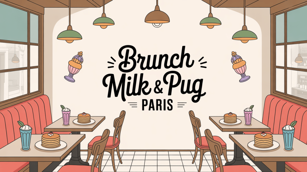 milk & pug - brunch café cosy paris illustration
