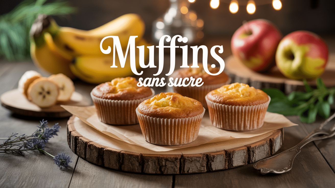 Muffin sans sucre moelleux et doré avec ingrédients naturels