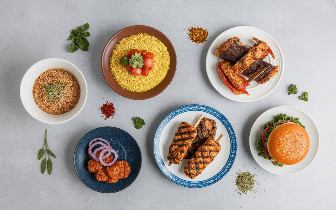 Plats variés resto halal Nice cuisine méditerranéenne