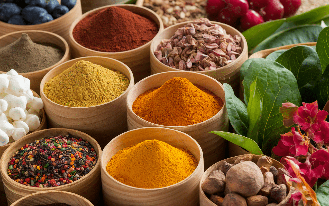 Épices tropicales et produits locaux plat typique martiniquais