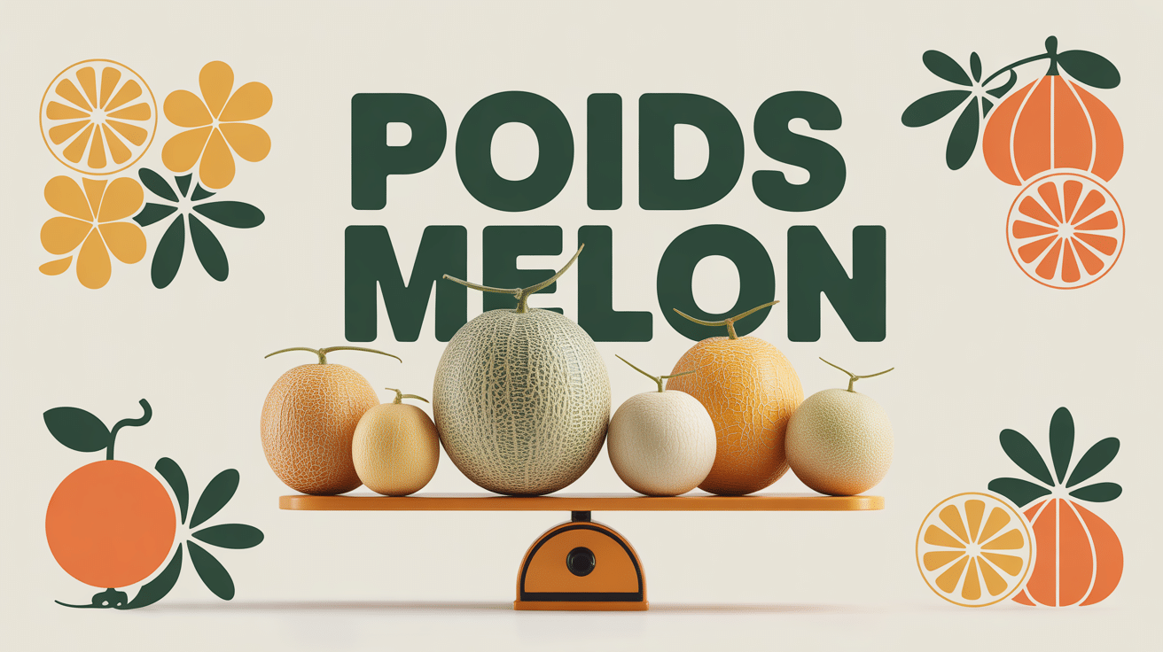 Composition de melons sur balance cuisine poids melon