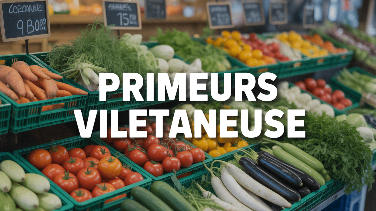 primeur legumes viletaneuse avec etalage de legumes frais