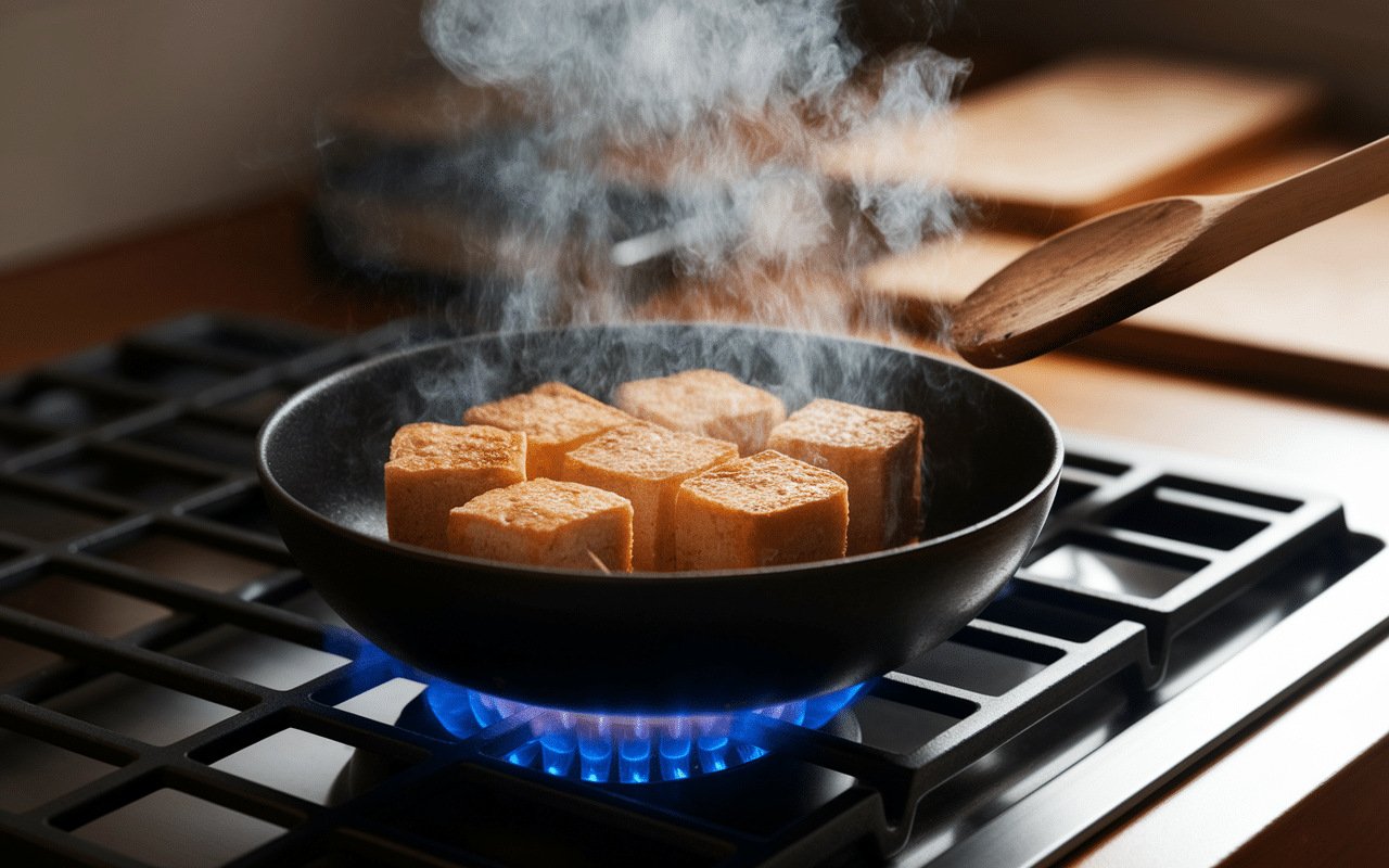 Cuisson croûtons poêle comparaison four