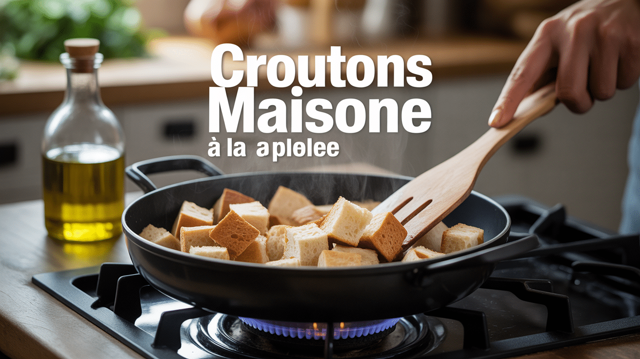 Croûtons dorés à la poêle recette rapide