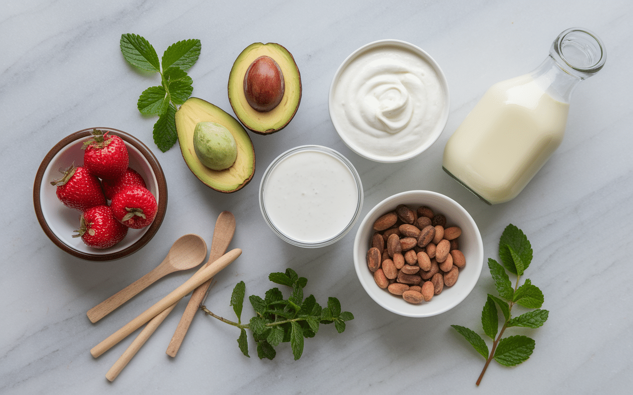 Ingrédients naturels recette glace sans sucre