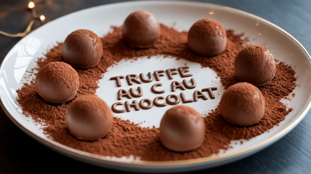 truffes chocolat recette sur assiette blanche