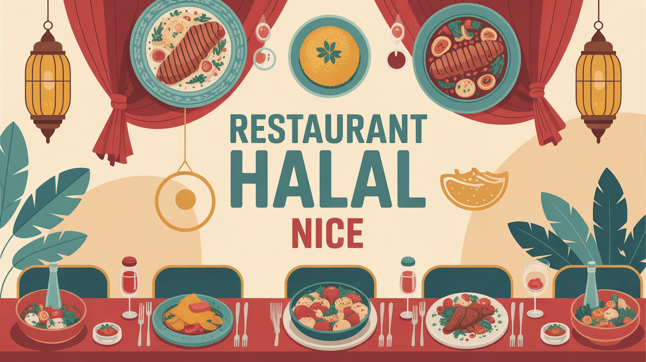 Resto halal Nice table élégante plats méditerranéens orientaux