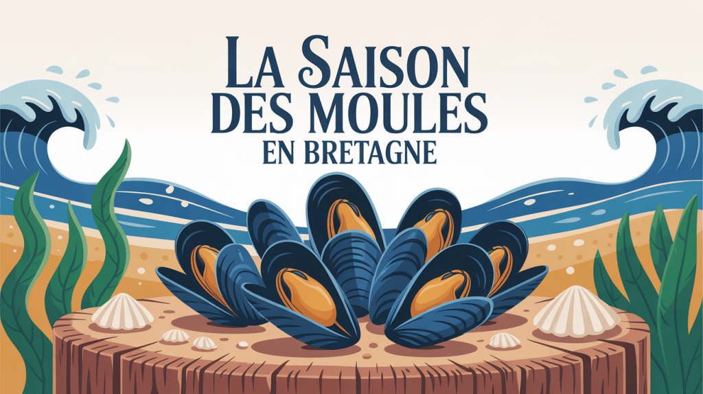 Illustration moules fraîches saison des moules Bretagne