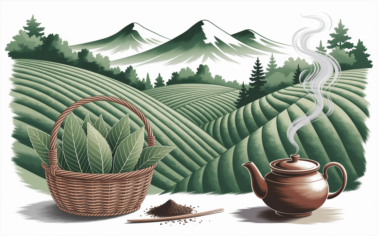 plantation sencha thé japonais illustration