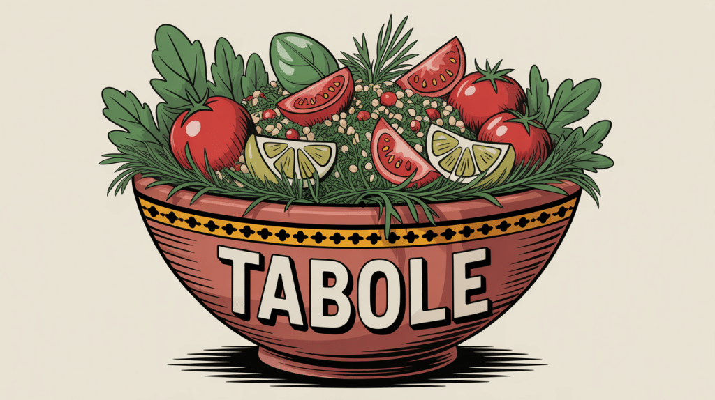 Taboulé origine bol avec persil et boulghour