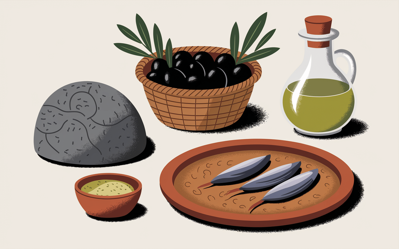 Ingrédients dans cuisine méditerranéenne pour tapenade recette traditionnelle