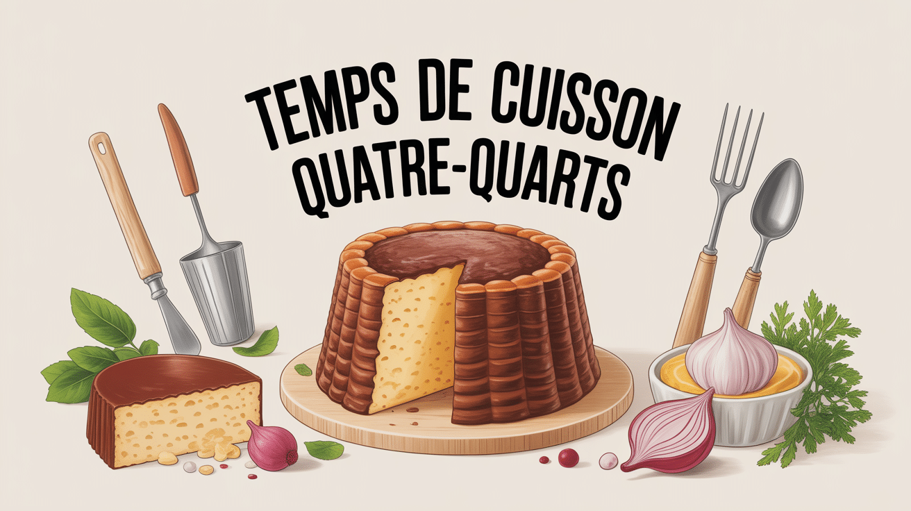 Photo temps de cuisson quatre quart doré sortant du four