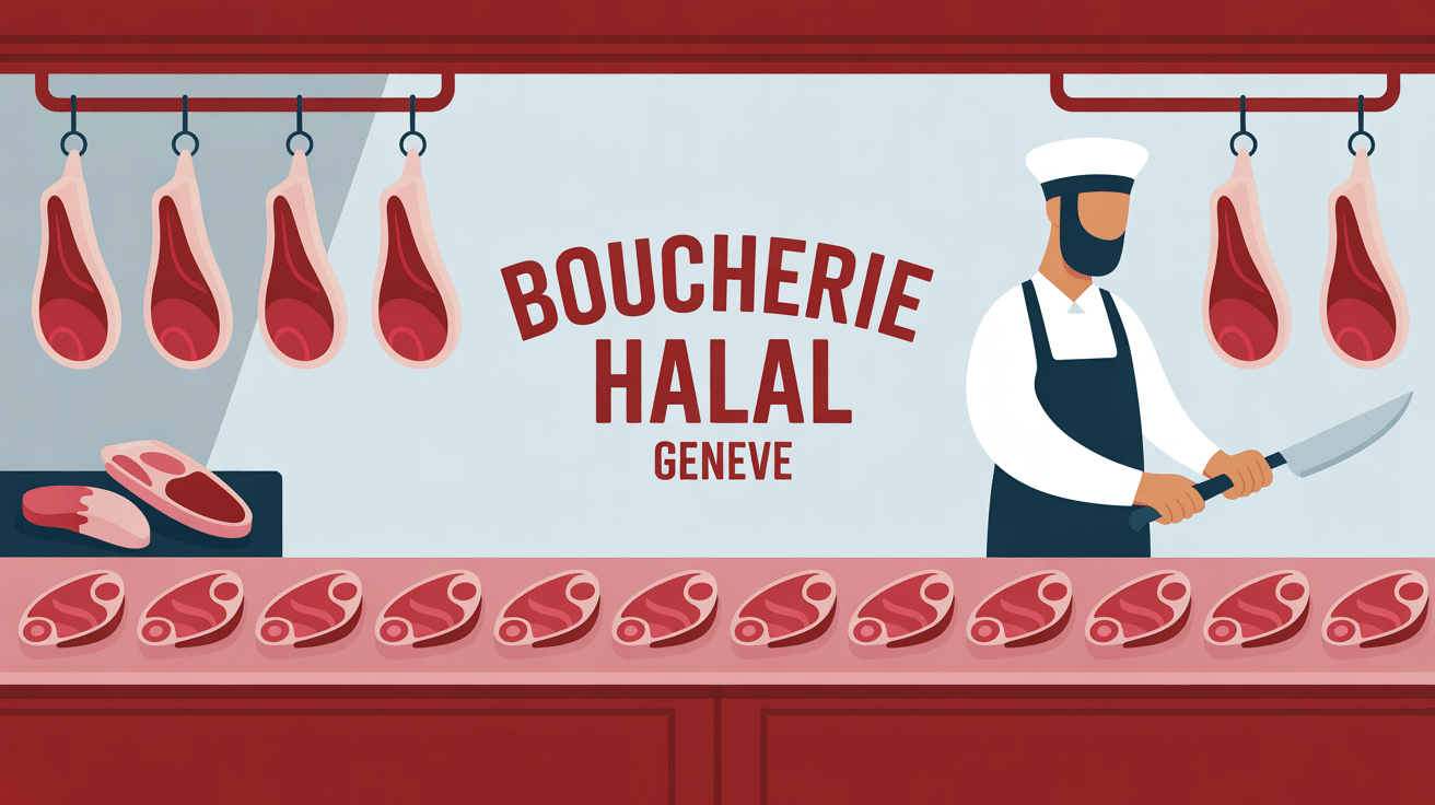Vitrine moderne boucherie halal geneve