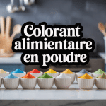 Vue d'ensemble bols colorant alimentaire en poudre cuisine moderne