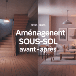 amenagement sous sol avant apres coupe isometrique sous-sol