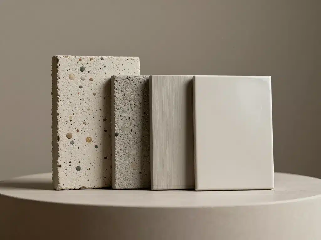 amenagement terrasse beton, échantillons finitions