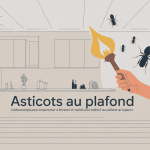 Illustration asticot au plafond, guide prévention et santé