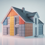 Illustration 3D de la composition des murs maison phenix